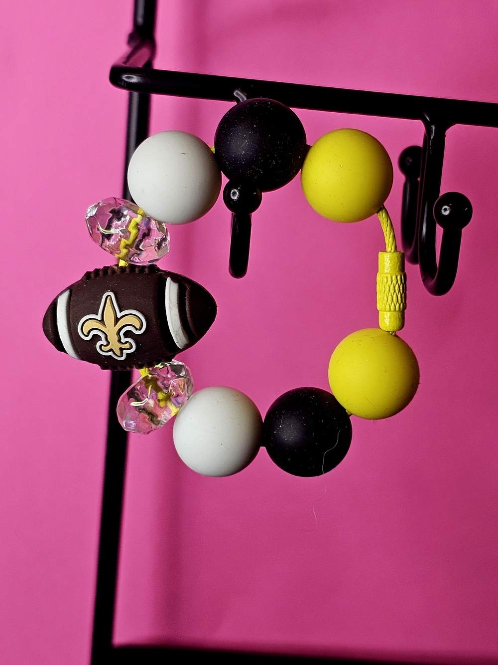 NFL New Orleans Saints Sparkly/Blingy Custom Created Tumbler Handle Charm